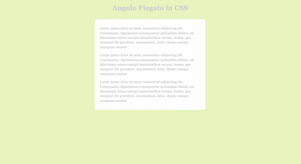 angolo piegato in CSS