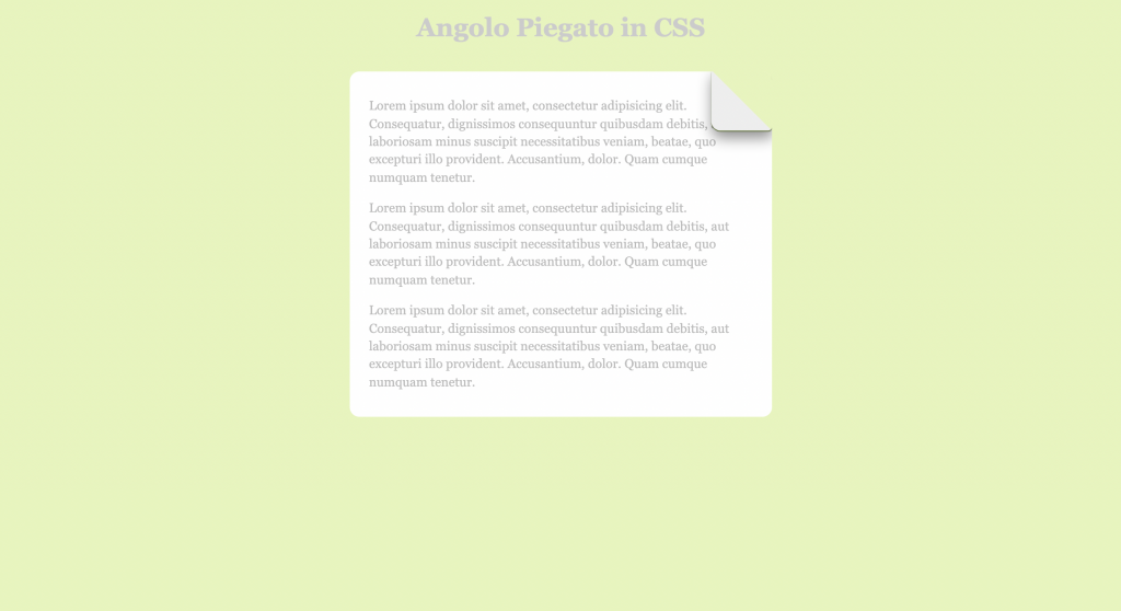 angolo piegato in CSS