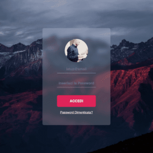 Card Login con effetto Glass utilizzando solo Html e Css.